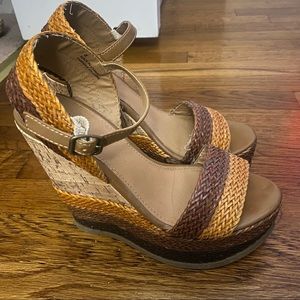 Brown Woven Wedges